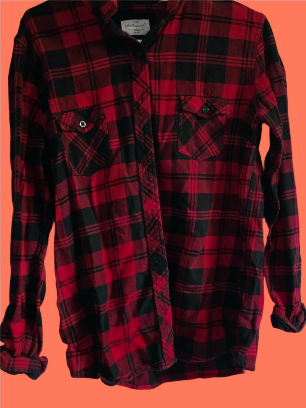 4/$67 Deal! Red & Black Plaid Flannel Shirt - Classic Lumberjack Style